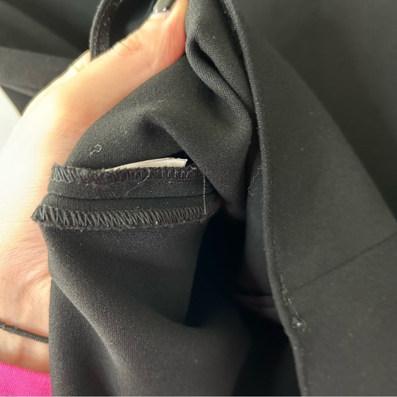 [s] Zara Black High Neck 3/4 Long Sleeve Peplum Blouse Top with Button Detail - Picture 13 of 13